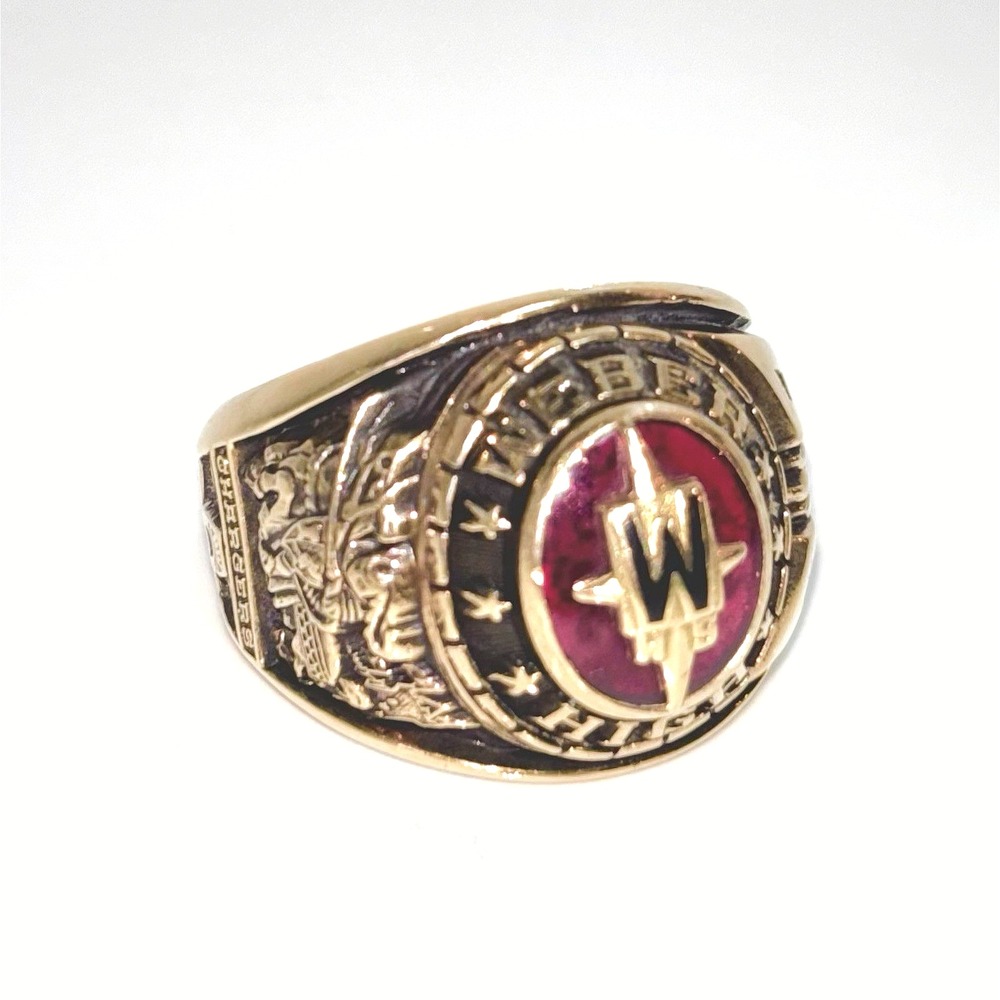 10k‎ Solid Gold 22grams Class Ring 1979 Ruby Gem Size 10 Signet Statement Ring